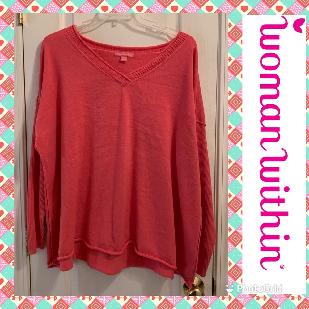 Woman Within 30/32 pink sweater